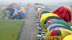 In France, set a record for flying hot air balloons