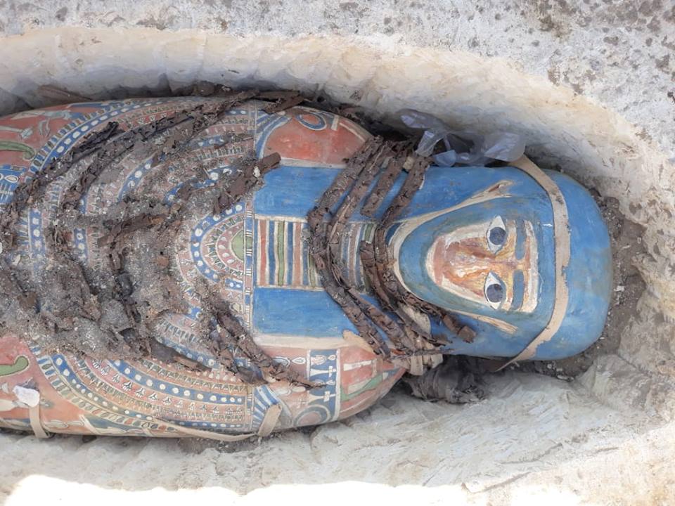 uncovered a number of ancient burials with 8 coffins